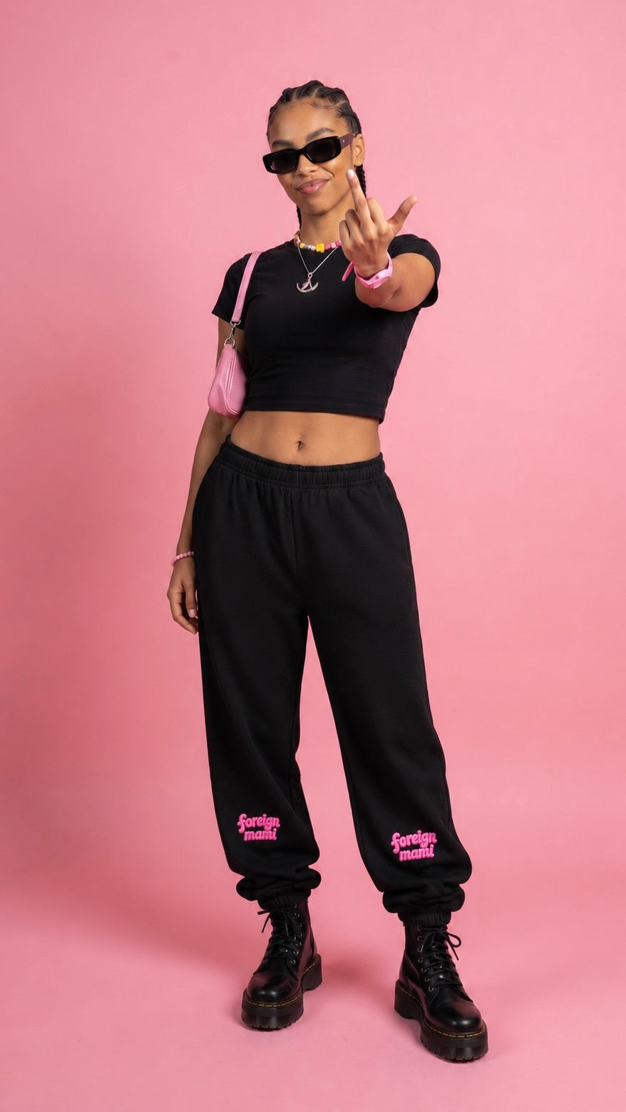 FM Black Signature Logo Heavyweight Sweatpants