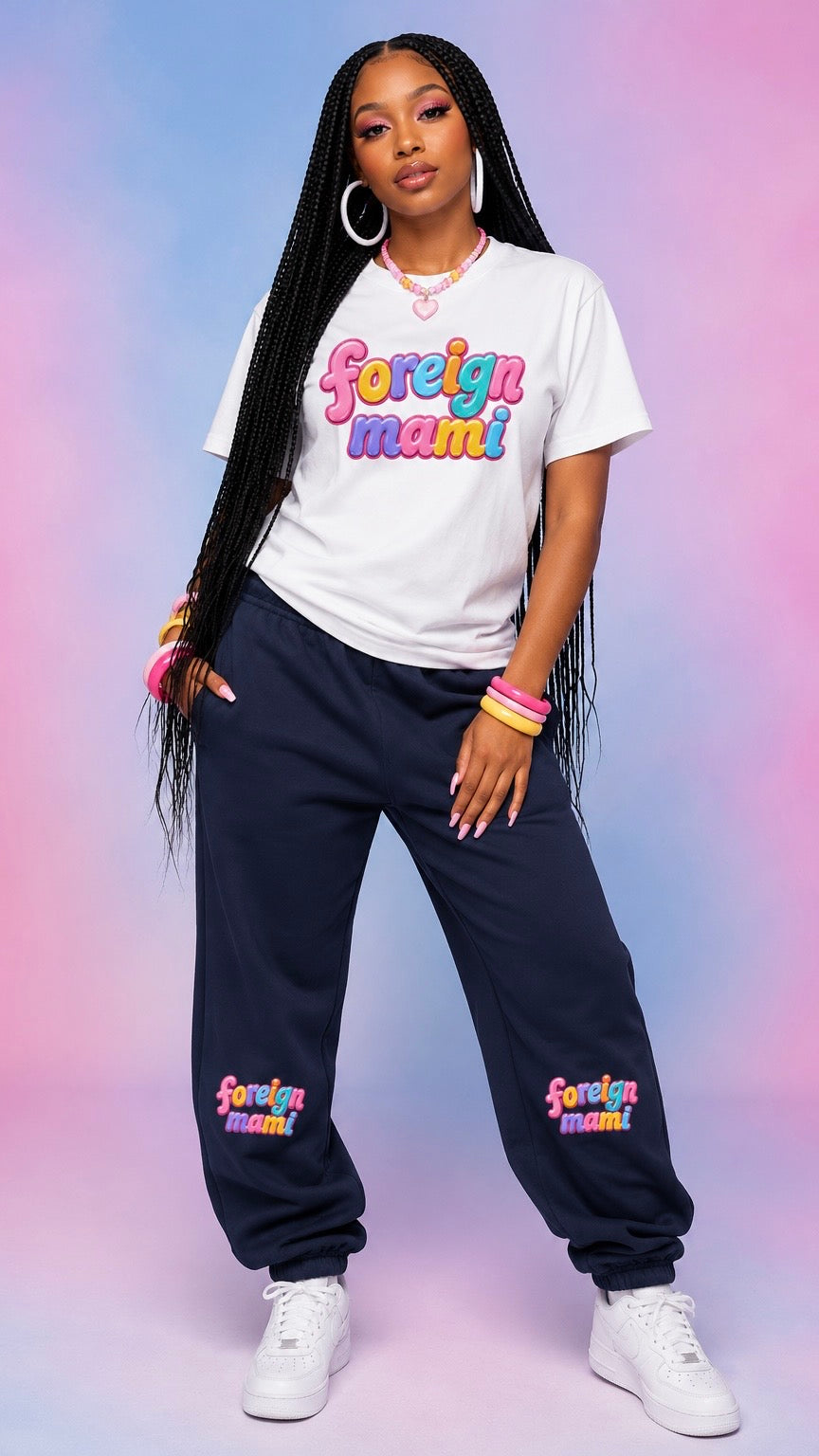 FM Navy Candy Land Heavyweight Sweatpants