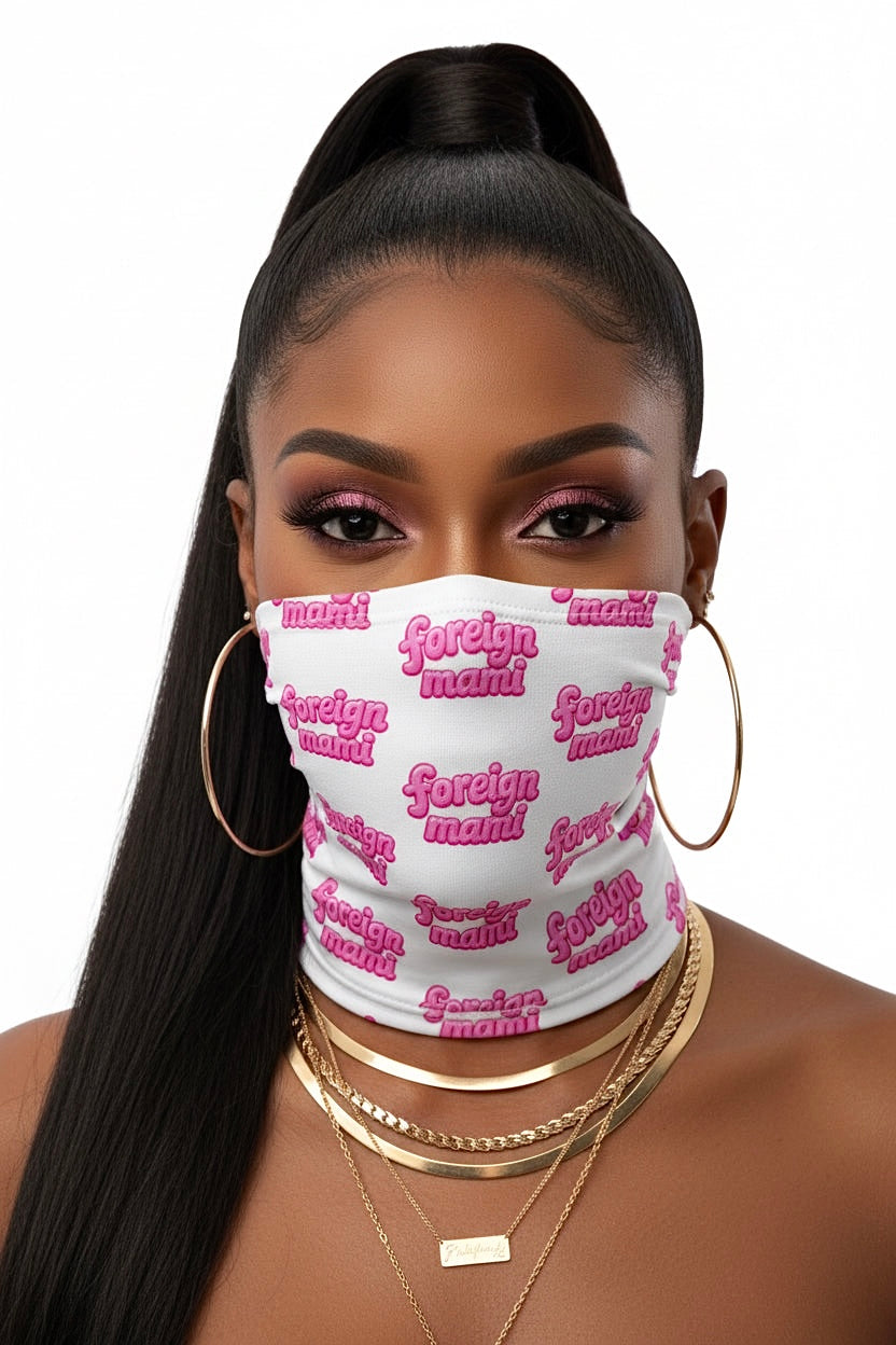 FM White Signature Logo Neck Gaiter