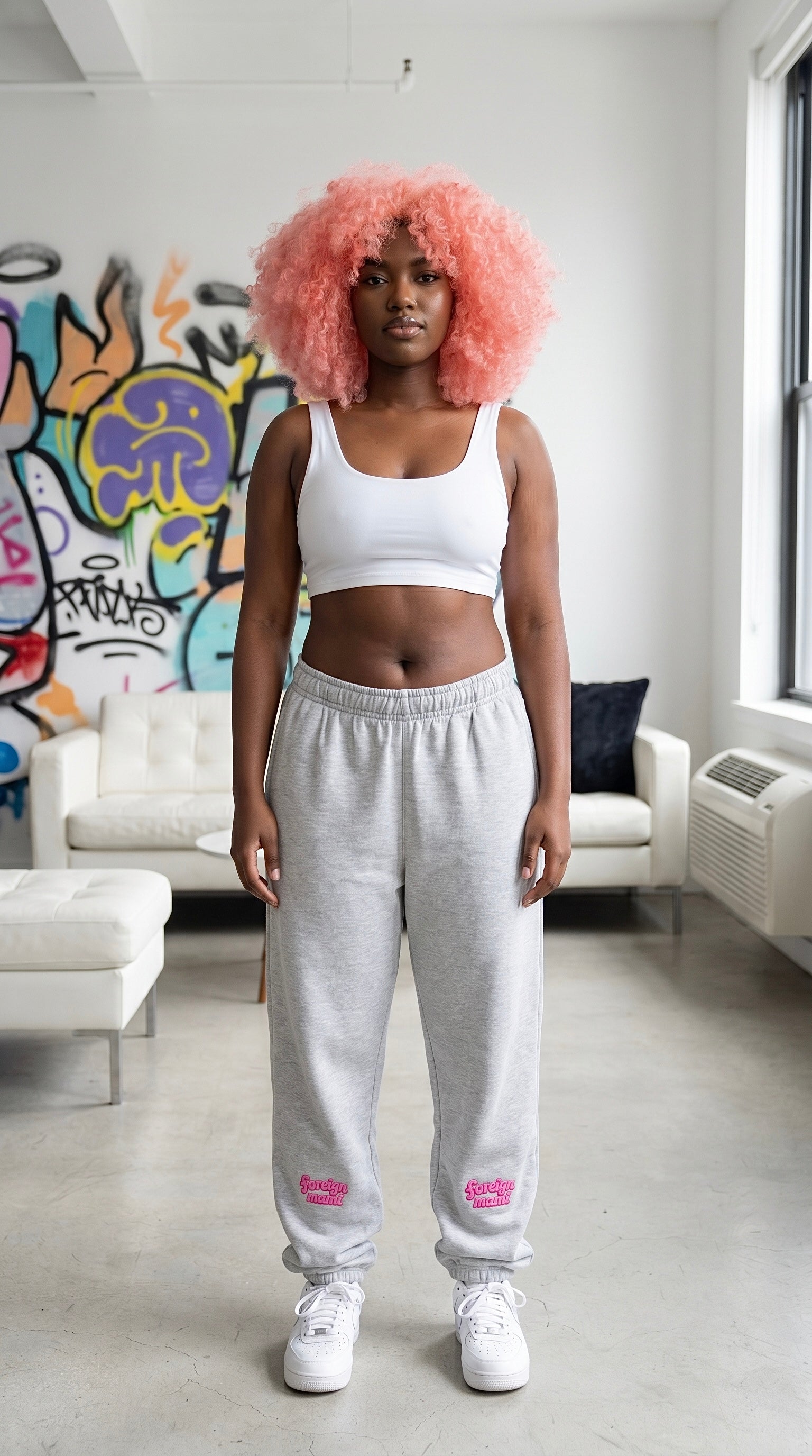 FM Grey Signature Logo Sweatpants