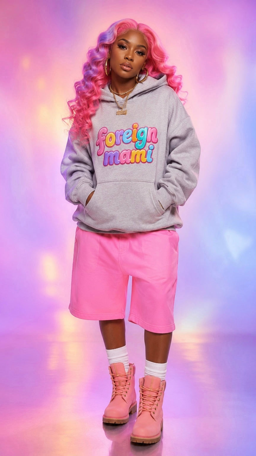 FM Heather Gray Candy Land Oversized Heavyweight Hoodie