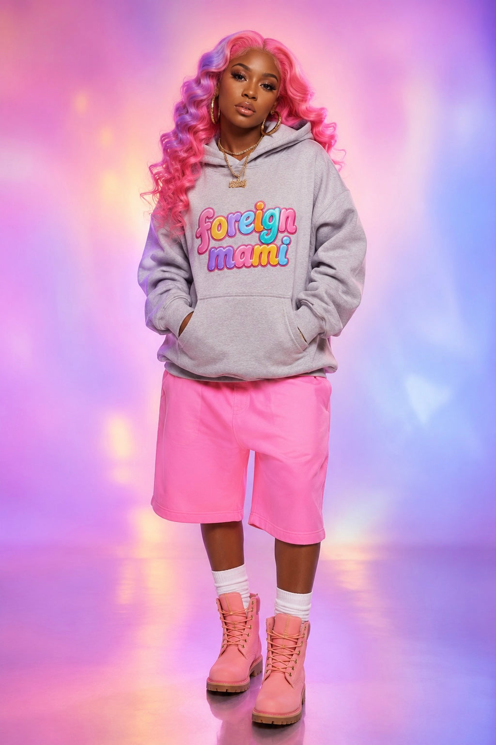FM Grey Candy Land Relaxed Hoodie