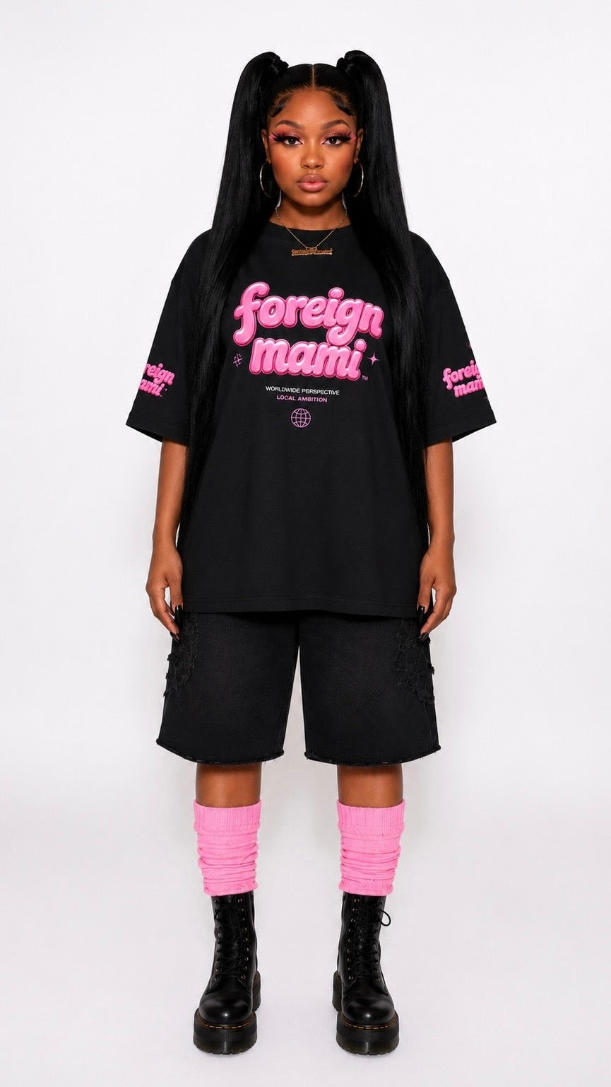 FM Worldwide Edition Oversized High Neck T-shirt