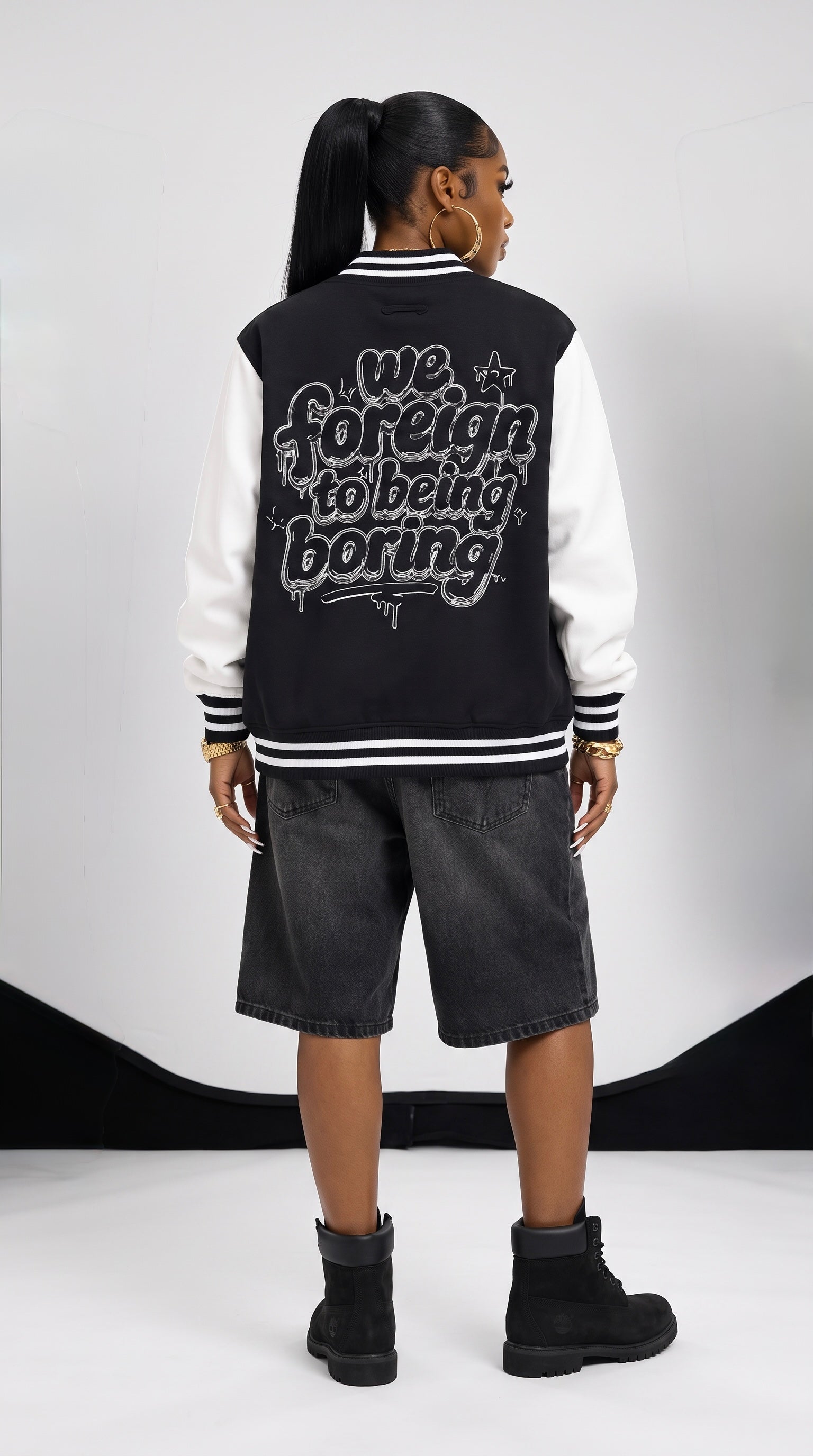 FM Black Varsity Jacket