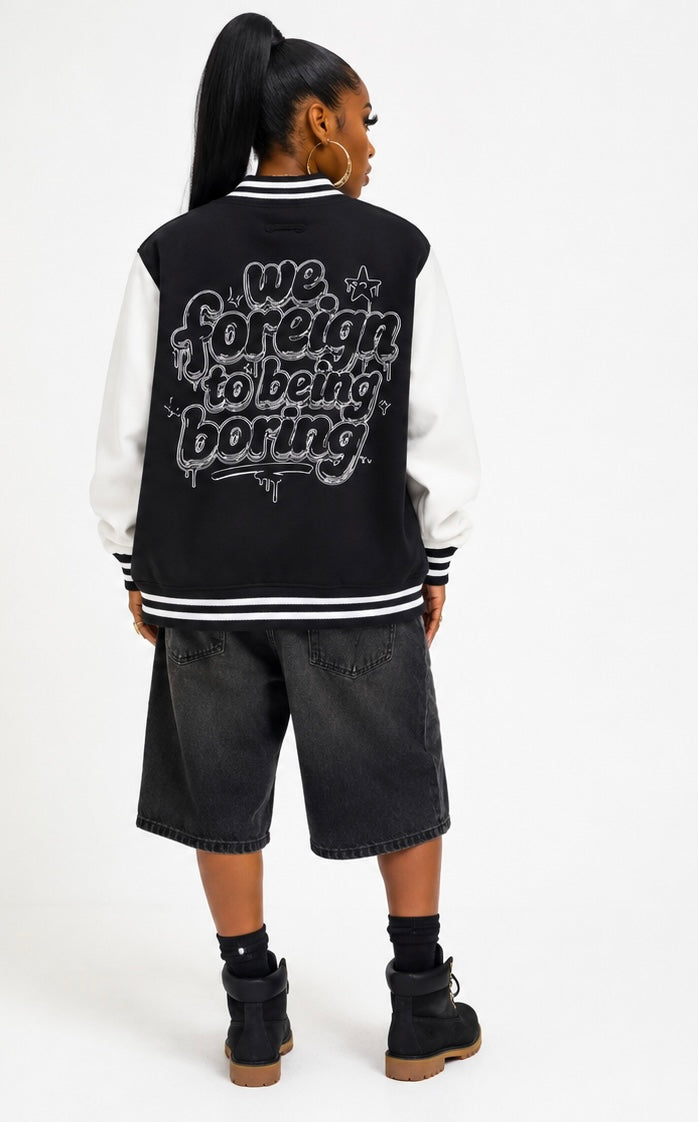 FM Black Heavyweight Varsity Jacket