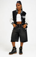 FM Black Heavyweight Varsity Jacket