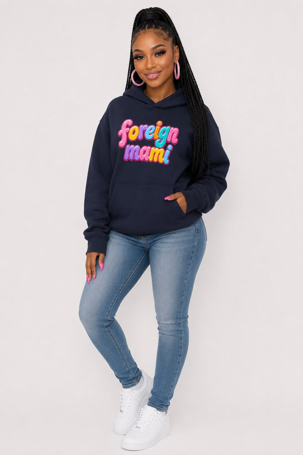 FM Navy Candy Land Oversized Heavyweight Hoodie