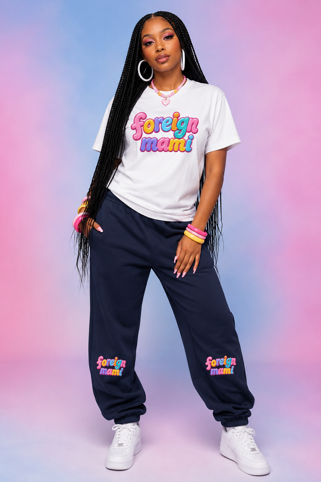 FM Navy Candy Land Sweatpants