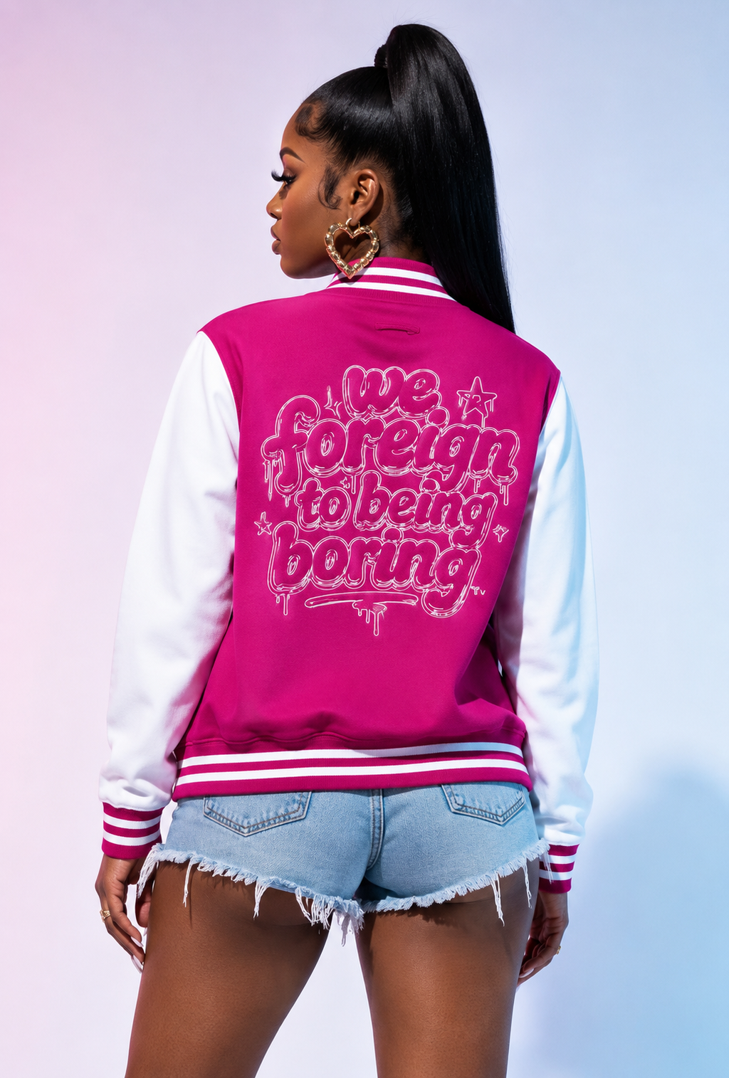 FM Pink Heavyweight Varsity Jacket