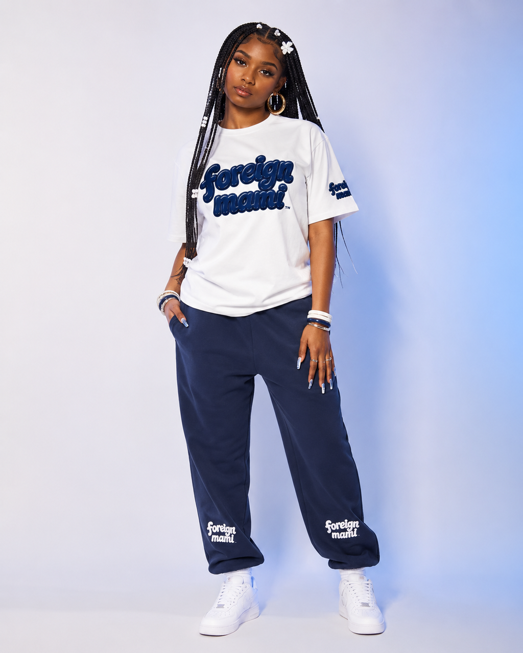 FM White Logo Sweatpants